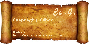Csepreghy Gábor névjegykártya