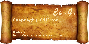 Csepreghy Gábor névjegykártya